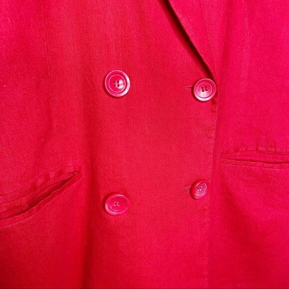Leith Red Linen Blend Boyfriend Blazer - Picture 3 of 7